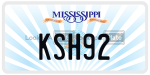 KSH92  license plate in MS