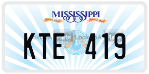 KTE419  license plate in MS
