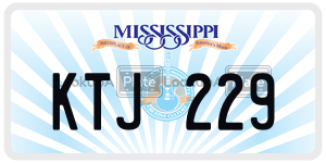KTJ229  license plate in MS