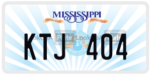 KTJ404  license plate in MS