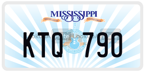 KTQ790  license plate in MS