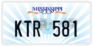 KTR581  license plate in MS