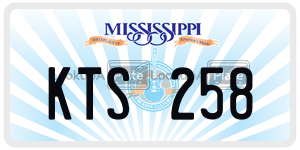 KTS258  license plate in MS