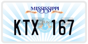 KTX167  license plate in MS