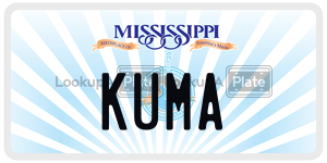 KUMA  license plate in MS