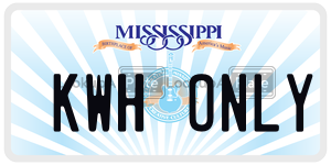 KWHONLY  license plate in MS