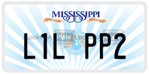 L1LPP2 license plate in Mississippi