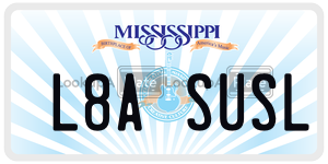 L8ASUSL  license plate in MS