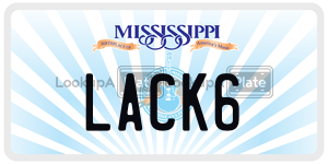 LACK6  license plate in MS