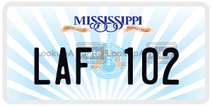 LAF102  license plate in MS