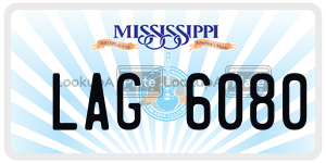 LAG6080  license plate in MS