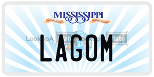 LAGOM license plate in Mississippi