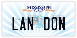 LANDON  license plate in MS