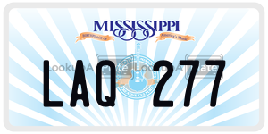 LAQ277  license plate in MS