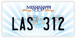 LAS312  license plate in MS