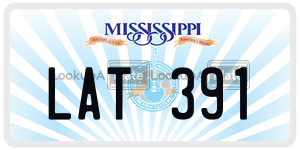 LAT391  license plate in MS