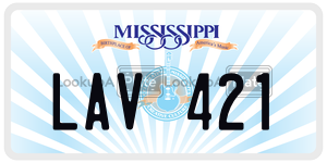 LAV421  license plate in MS