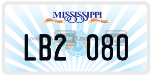 LB2080  license plate in MS