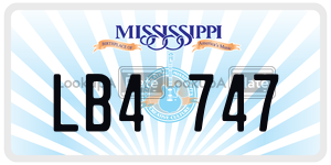 LB4747  license plate in MS