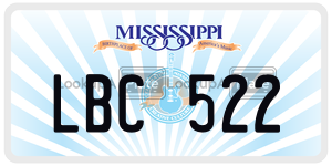 LBC522  license plate in MS