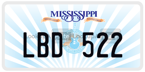 LBD522  license plate in MS