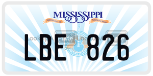 LBE826  license plate in MS