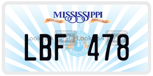 LBF478  license plate in MS