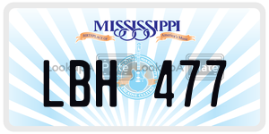 LBH477  license plate in MS