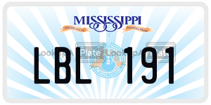 LBL191  license plate in MS