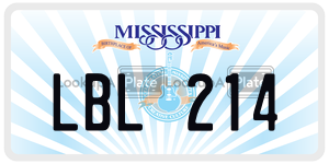 LBL214  license plate in MS