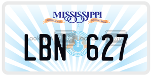 LBN627  license plate in MS