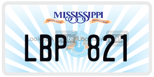 LBP821  license plate in MS