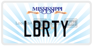 LBRTY  license plate in MS