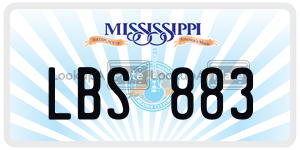 LBS883  license plate in MS