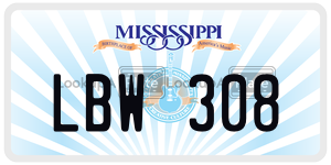 LBW308  license plate in MS