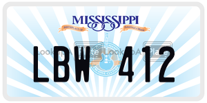 LBW412  license plate in MS