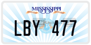 LBY477  license plate in MS
