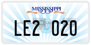 LE2020  license plate in MS