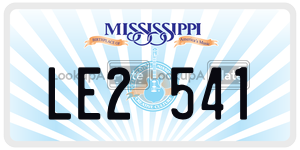 LE2541  license plate in MS