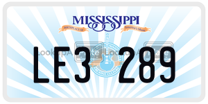 LE3289  license plate in MS