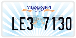 LE37130 license plate in Mississippi