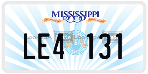 LE4131  license plate in MS