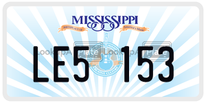 LE5153  license plate in MS