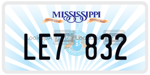 LE7832  license plate in MS