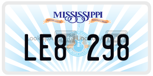 LE8298  license plate in MS