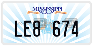 LE8674  license plate in MS