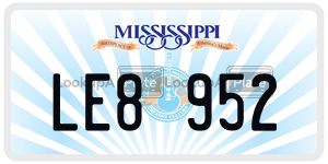 LE8952  license plate in MS