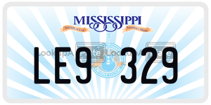 LE9329  license plate in MS