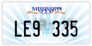 LE9335  license plate in MS