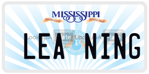 LEANING  license plate in MS